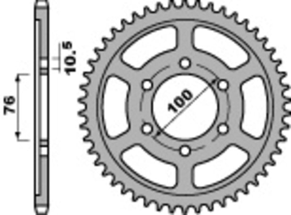 PBR Standard C45 čelični stražnji nosač 825 - 530 825 42 C45