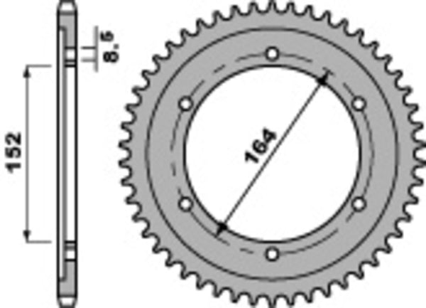 PBR Standard C45 čelični stražnji otvor 841 - 530 841 42 C45