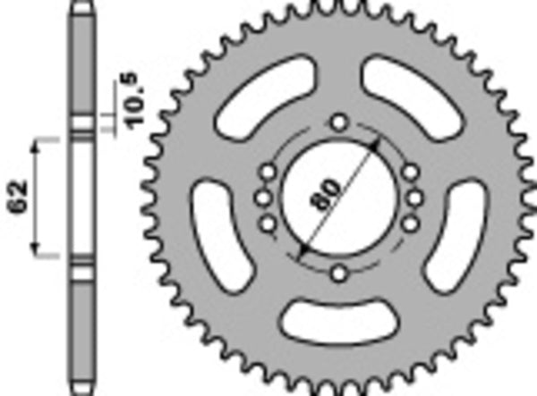 PBR Standard C45 čelični stražnji nosač 843 - 428 843 50 C45