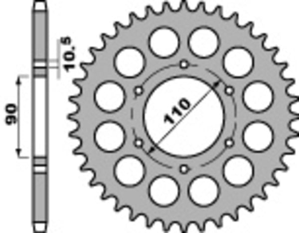 PBR Standard C45 čelični stražnji nosač 850 - 530 850 33 C45