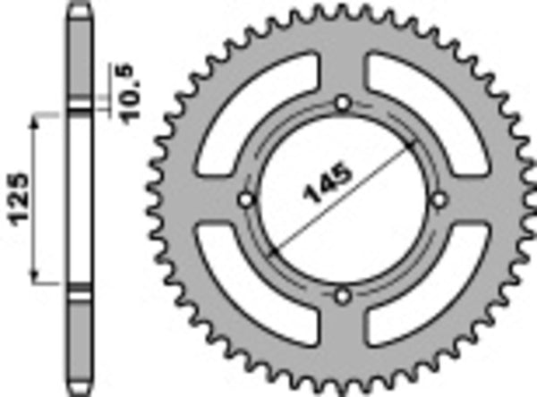 PBR Standard C45 čelični stražnji otvor 857 - 520 857 47 C45