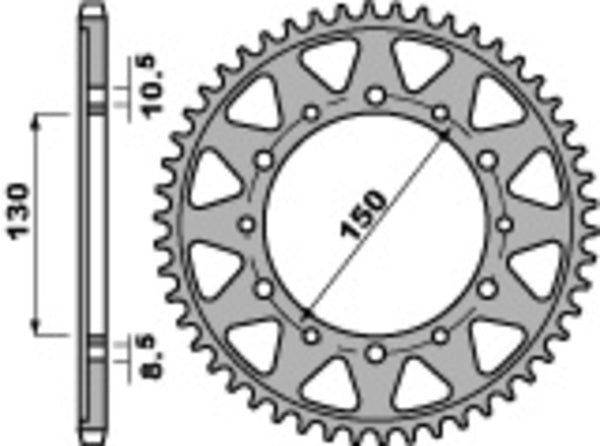 PBR Standard C45 čelični stražnji otvor 860 - 530 860 43 C45