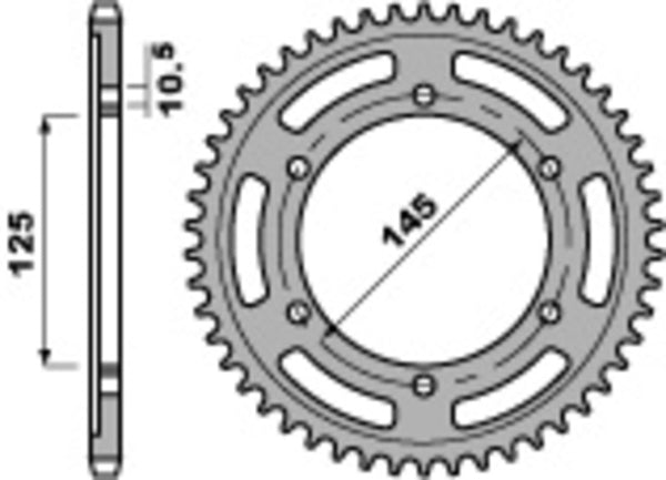 PBR standardni C45 čelični stražnji otvor 865 - 530 865 39 C45