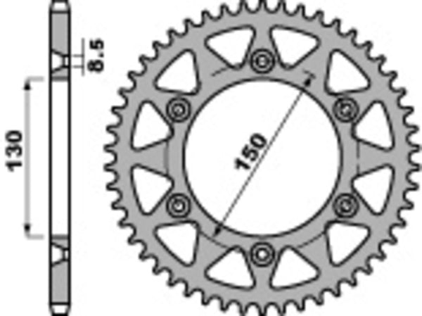 PBR Standard C45 čelični stražnji nosač 270 - 520 270 46 C45