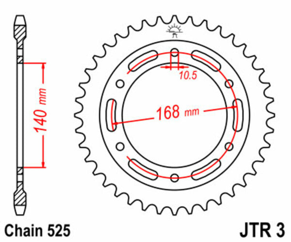 Oceľový štandardný sprock JT Sprock 3 - 525 JTR3.41