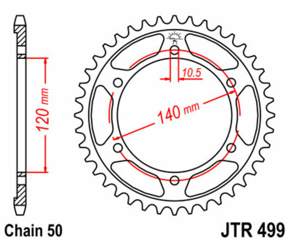 Oceľový štandardný sprock JT Sprock 499 - 530 JTR499.46