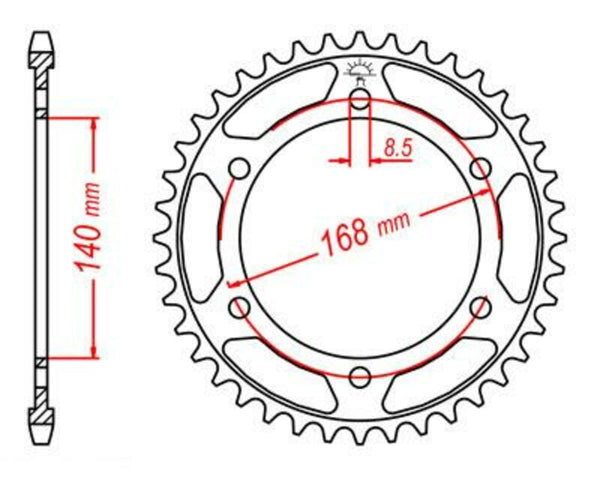 JT Sprock's Steel Standard Rear Sprock 6 - 525 JTR6.47