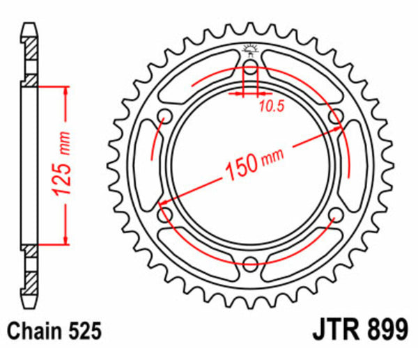 Oceľový štandardný sprock JT Sprock 899 - 525 JTR899.42