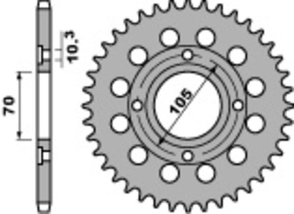 PBR Standard C45 čelični stražnji nosač 278 - 530 278 38 C45