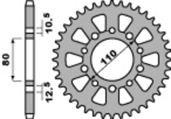 PBR Standard C45 čelični stražnji nosač 334 - 530 334 48 C45