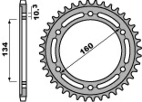 PBR Standard C45 čelični stražnji nosač 4400 - 520 4400 41 C45