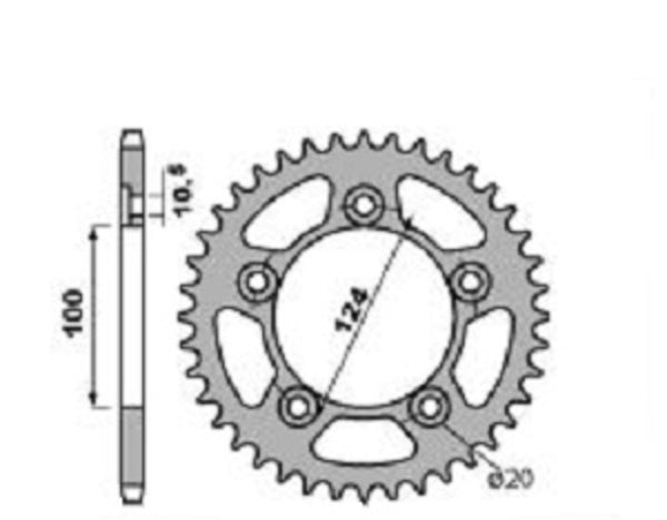 PBR Standard C45 čelični stražnji nosač 4444 - 520 4444 36 C45