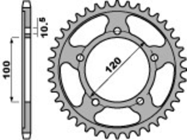 PBR Standard C45 čelični stražnji nosač 4447 - 525 4447 40 C45
