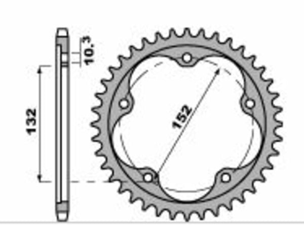 PBR Standard C45 čelični stražnji nosač 4464 - 520 4464 43 C45