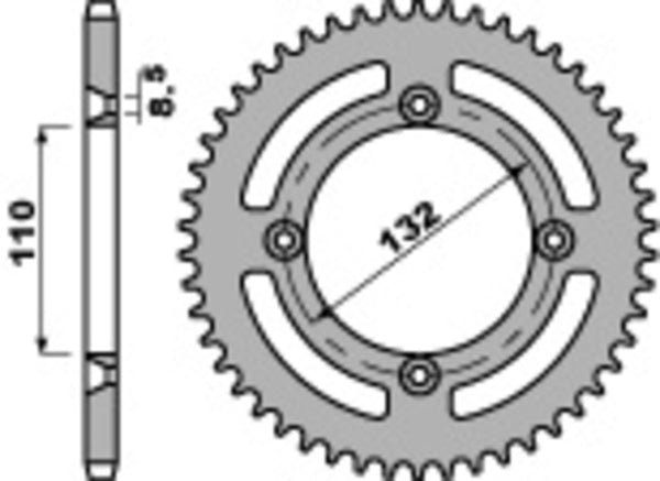 PBR Standard C45 čelični stražnji nosač 4486 - 428 4486 46 C45