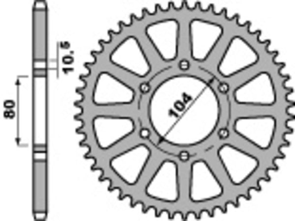 PBR Standard C45 čelični stražnji nosač 478 - 520 478 46 C45