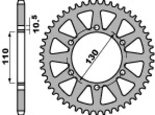 PBR Standard C45 čelični stražnji nosač 504 - 520 504 43 C45