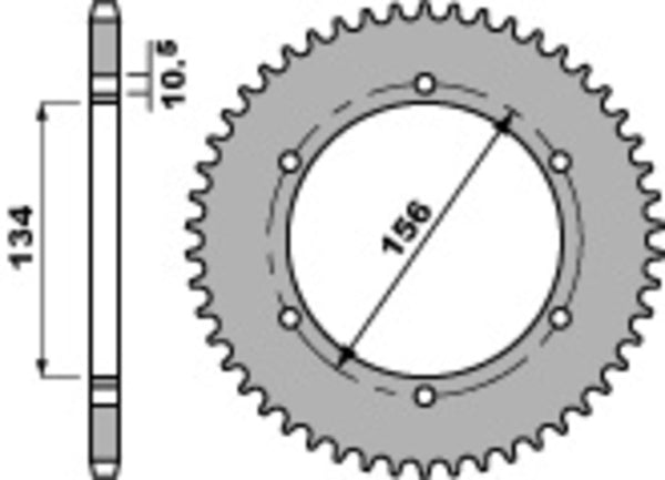 PBR Standard C45 čelični stražnji nosač 508 - 520 508 41 C45