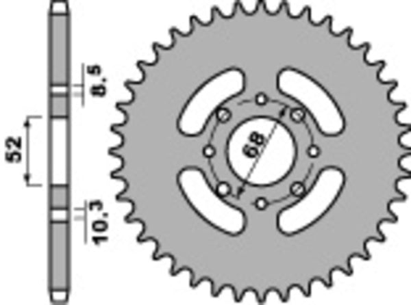 PBR standardni C45 čelični stražnji nosač 802 - 428 802 50 C45