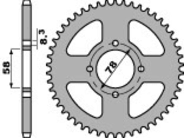 PBR Standard C45 čelični stražnji nosač 810 - 428 810 48 C45