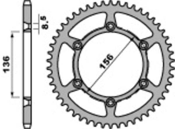 PBR Standard C45 čelični stražnji nosač 820 - 520 820 43 C45