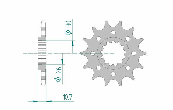 AFAM STEEL RACING FRONT SPROPET 21804 - 520 21804-16