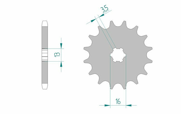 AFAM Steel Standard Front Sprock 22102 - 428 22102-14