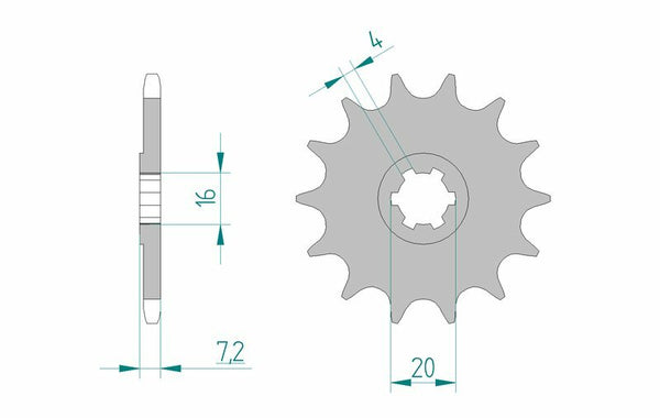 AFAM Steel Standard Front Sprock 22104 - 520 22104-10