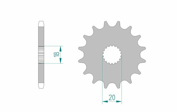 AFAM Steel Standard Front Sprock 22200 - 428 22200-15