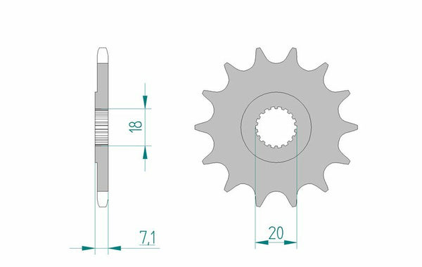 AFAM Steel Self -Cleaning Front Sprock 22203 - 520 22203+12