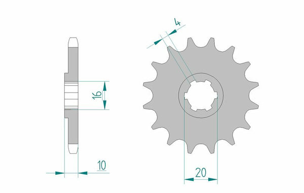 AFAM Steel Standard Front Sprock 22205 - 428 22205-13