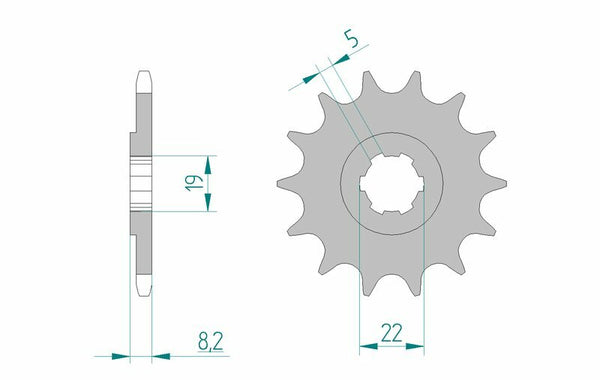 AFAM Steel Standard Front Sprock 22302 - 520 22302-13