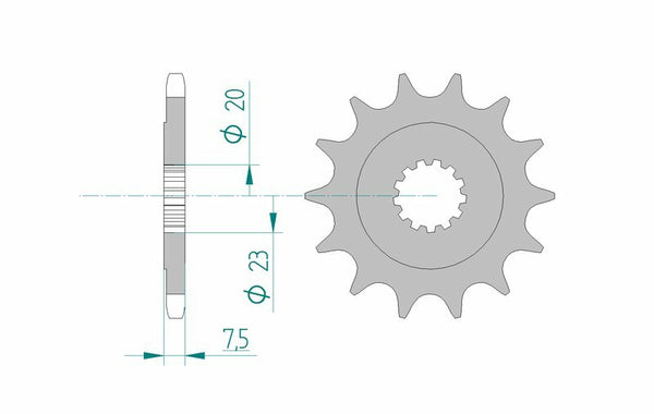 „AFAM Steel Standard Front Sprock 22401 - 520 22401-16“