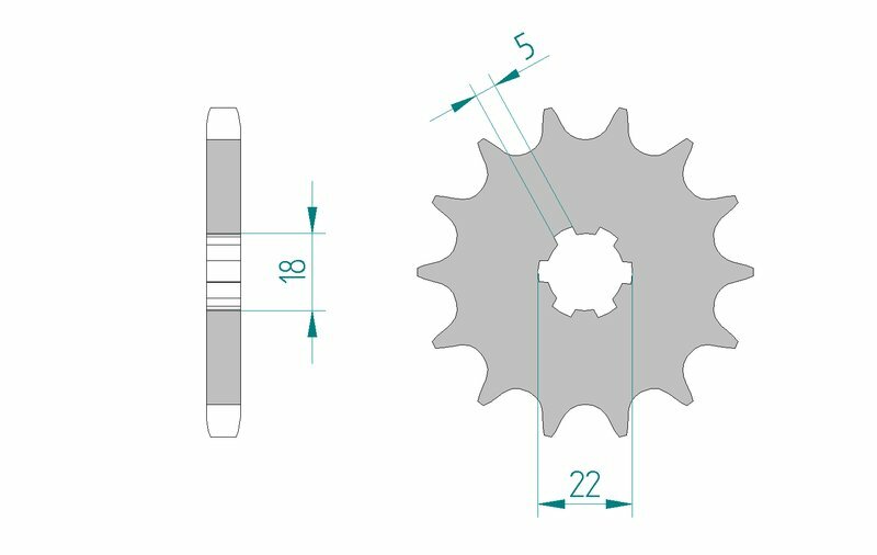 „AFAM Steel Standard Front Sprock 22501 - 530“