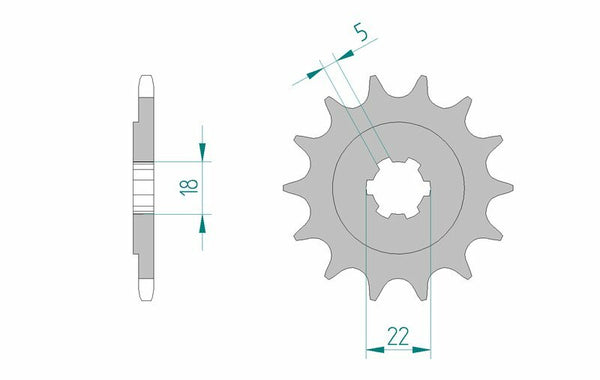 AFAM Steel Self -Cleaning Front Sprock 24201 - 520 24201+13