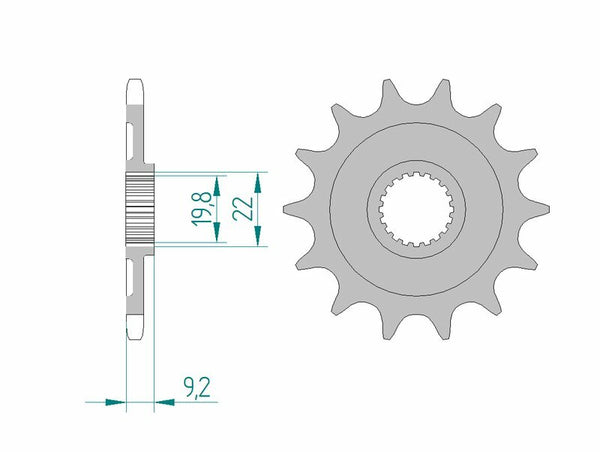 AFAM Steel Self -Cleaning Front Sprock 24305 - 520 24305+14