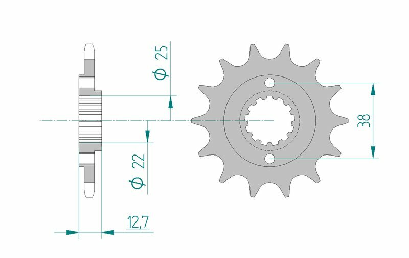 AFAM oceľový štandardný predný sprock 24505 - 520