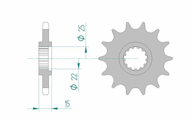 AFAM oceľový štandardný predný sprock 24506 - 525