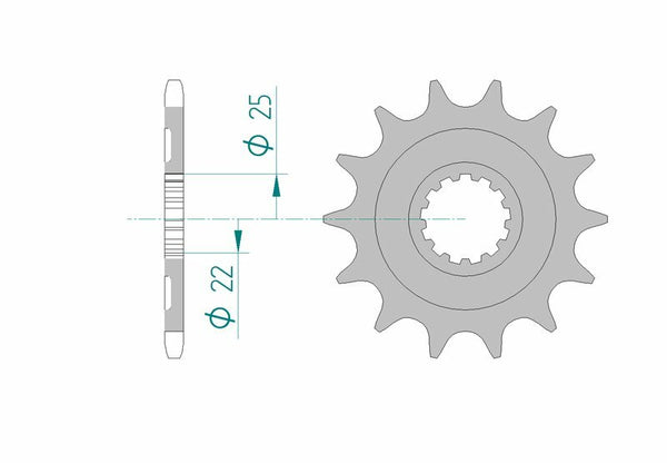 AFAM Steel Self -Cleaning Front Sprock 27502 - 520 27502+13