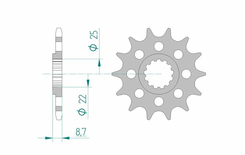 AFAM oceľový štandardný predný sprock 28402 - 520