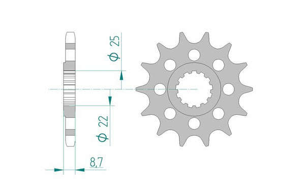 AFAM Steel Standard Front Sprock 28403 - 525 28403-15