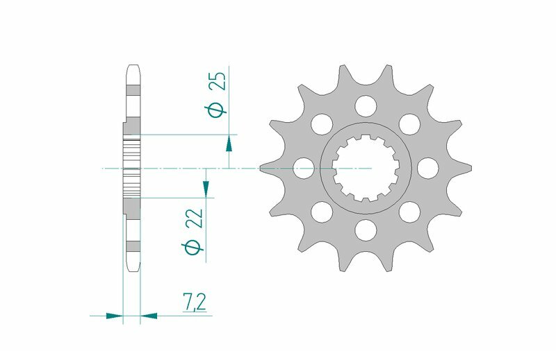 AFAM oceľový štandardný predný Sprock 28404 - 520