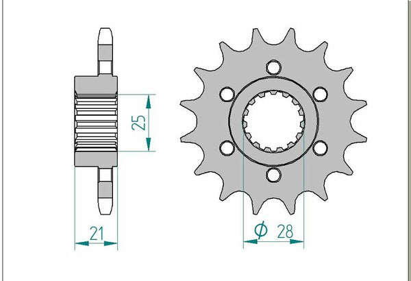 „AFAM Steel Standard Front Sprock 37600“ - 525 37600-16
