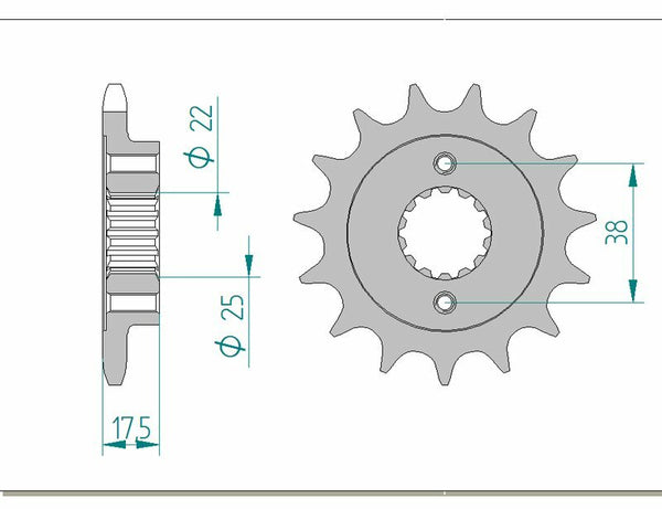 AFAM STEEL Standardni prednji Shock 52616 - 525 52616-14