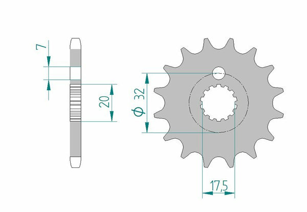 AFAM Steel Standard Front Sprock 85200 - 428 85200-16