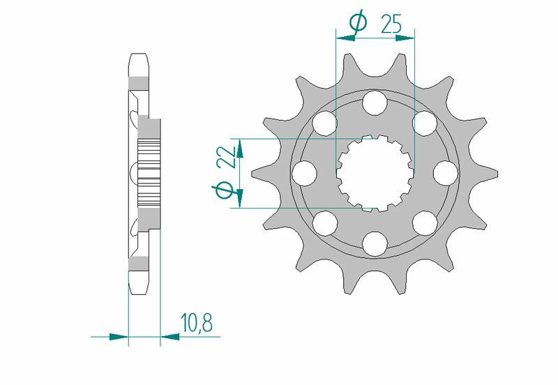 AFAM oceľový štandardný predný Sprock 94807 - 525