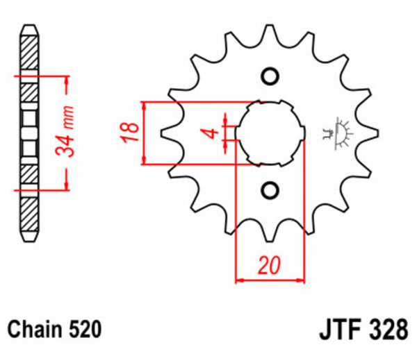 JT Sprock's Steel Standard Front Sprick 328 - 520 JTF328.13
