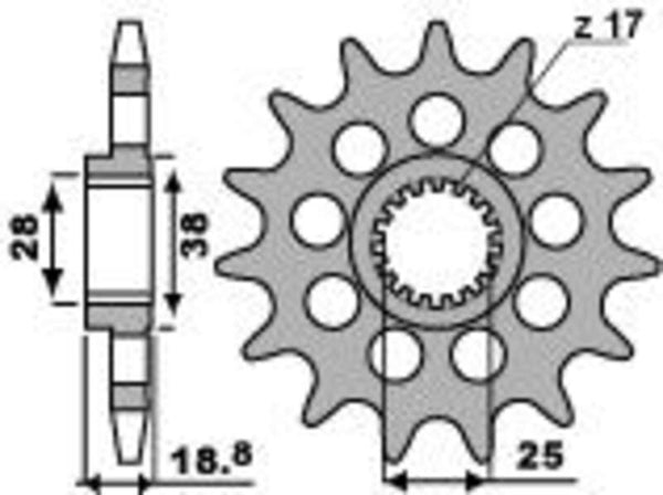 PBR Steel Standard prednji Sprick 2078 - 525 2078 14 18nc