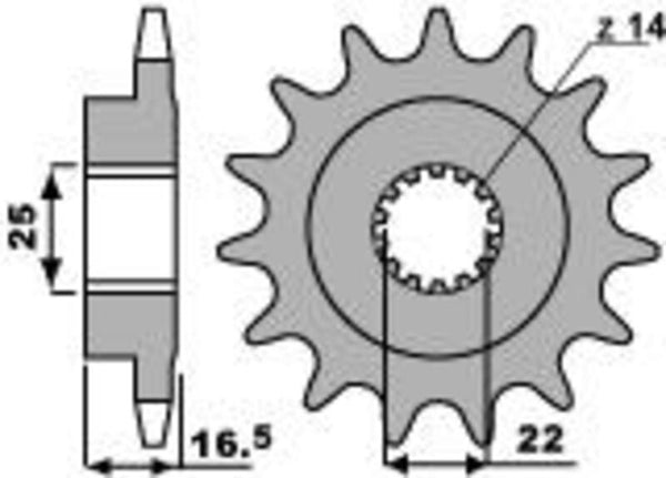 PBR Steel Standard prednji Sprick 2114 - 525 2114 15 18nc