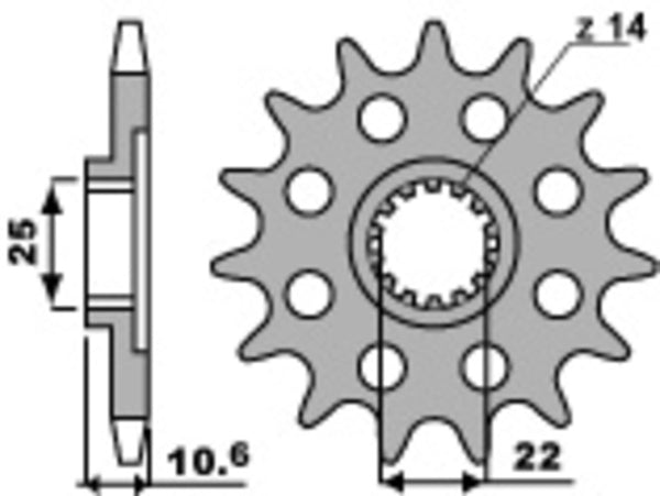 PBR Steel Standard prednji Sprick 2125 - 525 2125 14 18nc